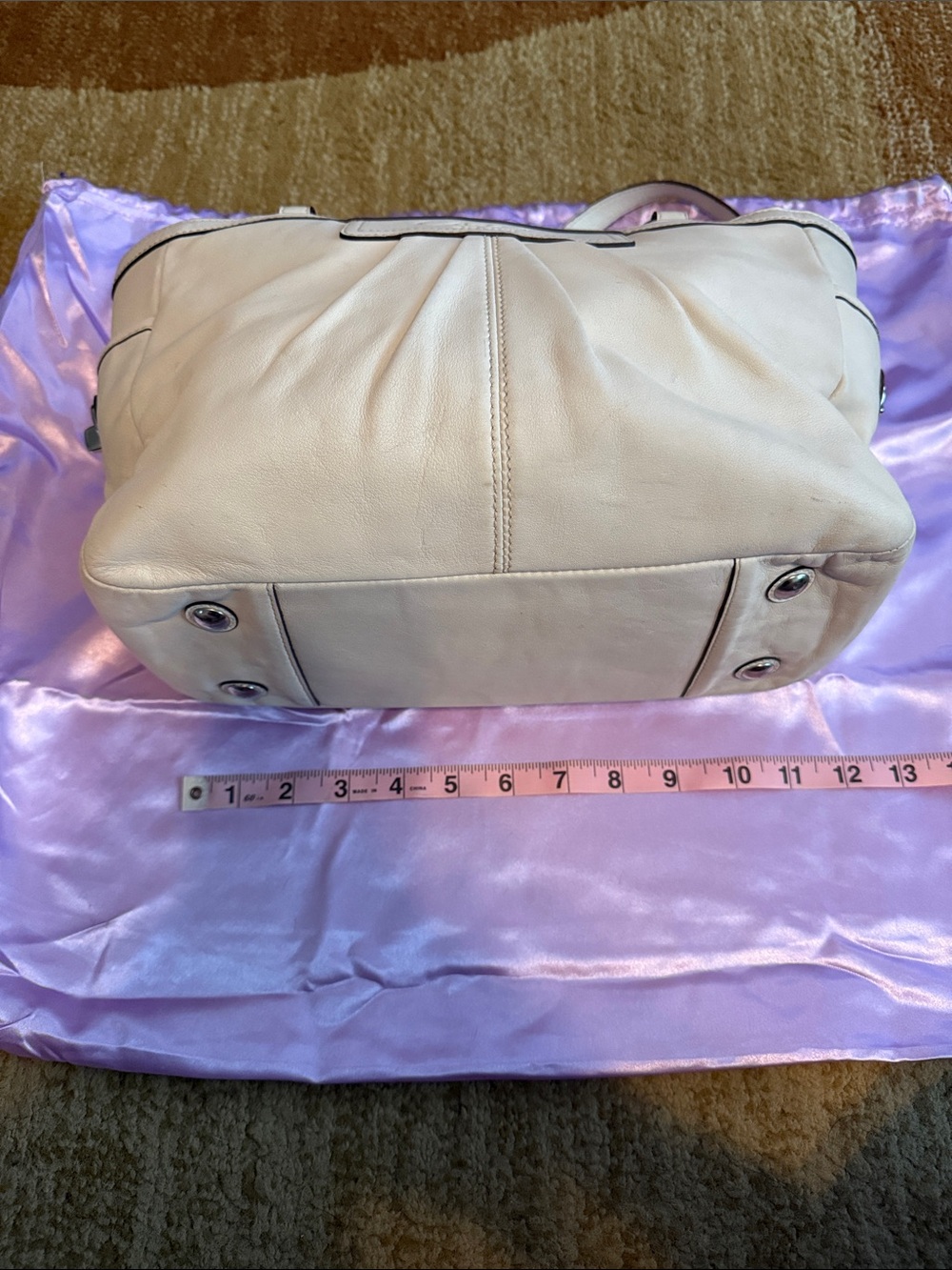 Coach Cream Leather Satchel Handbag